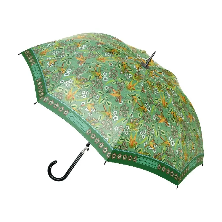 Paraguas Largo Azul Flores Multicolor Catalina Estrada - Imagen 4