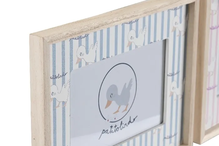 Portafotos Madera «Patitos» Infantil Azul (22,5x2x17,5 cm) - Imagen 2