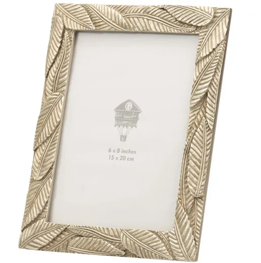 Portafotos Resina Marco Hojas Grabadas Champagne (20x25cm)