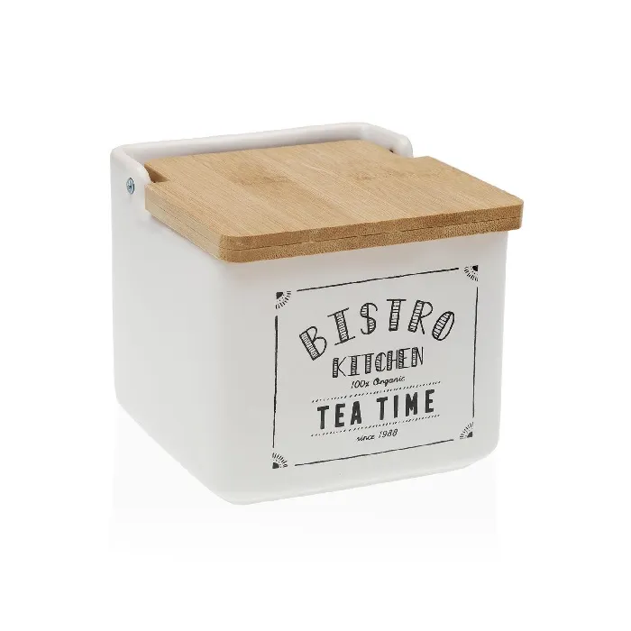 Salero Cerámica Blanca Bistró, Vintage(12x12x11,5cm)