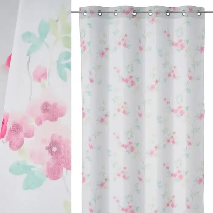 Set 2 Visillos Flores Rosas y Azules, Lilith ( 2 140x260cm)