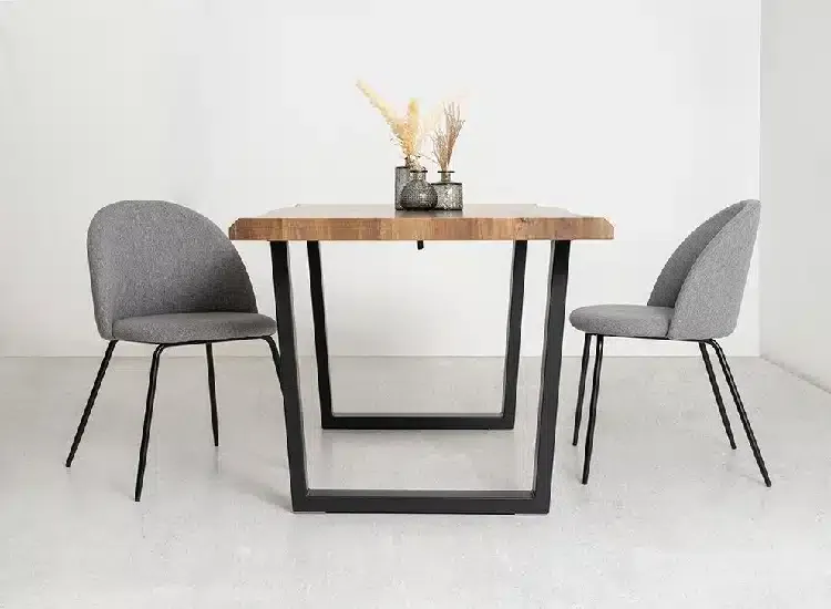 Set 4 Sillas Tapizadas en Tejido Gris Arizona, Industrial (50x54x77 cm) - Imagen 2