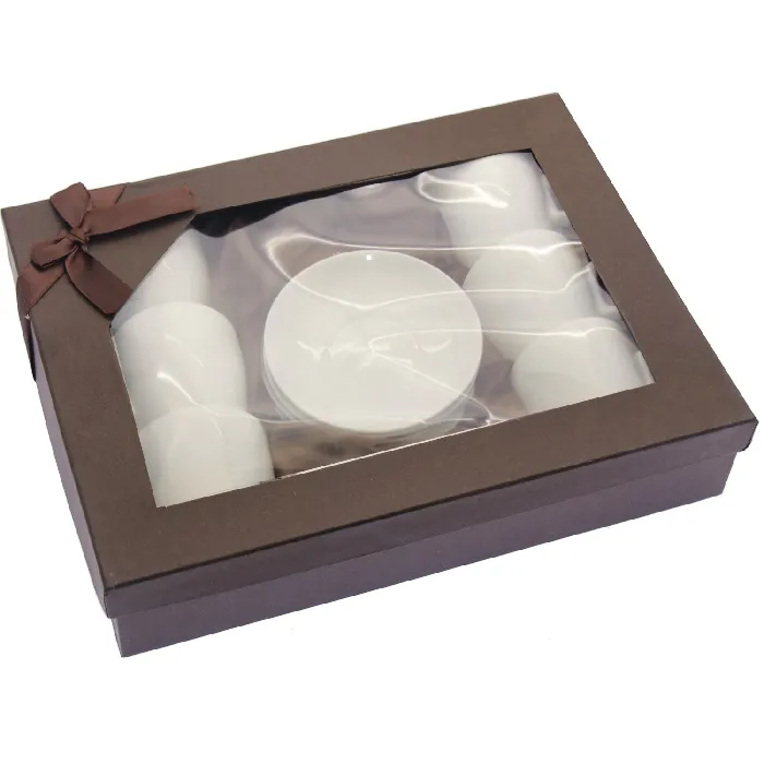 Set 6 Tazas Té Porcelana Blanca Onduladas (7,5dx7,5cm) - Imagen 3