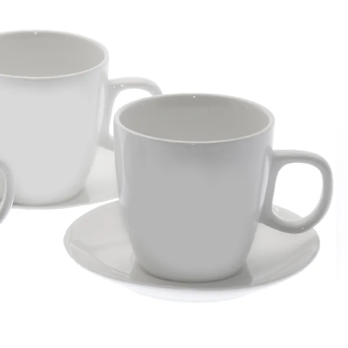 Set 6 Tazas Té Cerámica Blanca (7,5dx7,5cm) - Imagen 3
