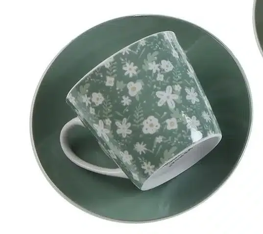 Set 6 Tazas Té Florecillas Blancas Lilith, Vintage (14x9x14cm) - Imagen 2