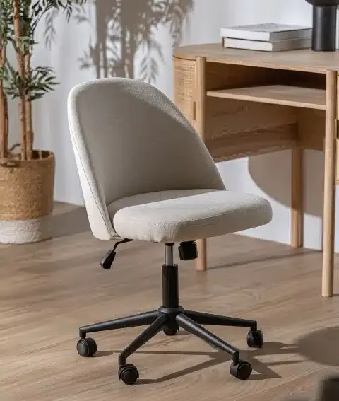 Silla Escritorio Tapizada Beige Aldama (60x64x80 cm) - Imagen 2