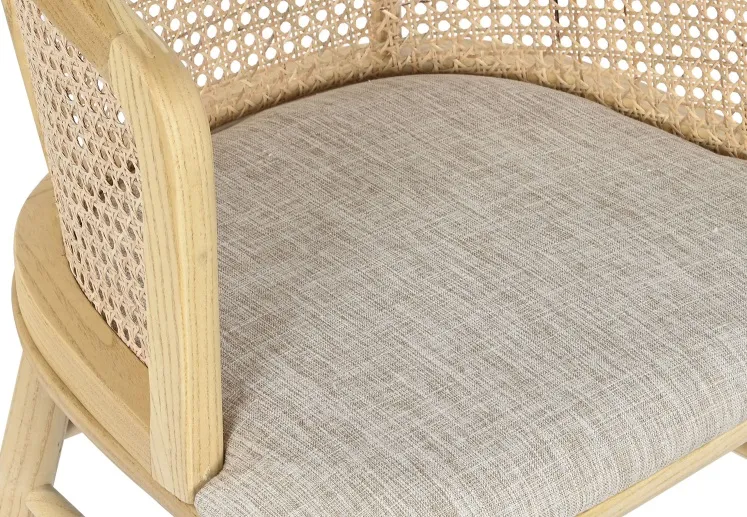 Set 2 Sillas Madera de Olmo-Rejilla Tejido Beige, Valentina (50x41x75 cm) - Imagen 3
