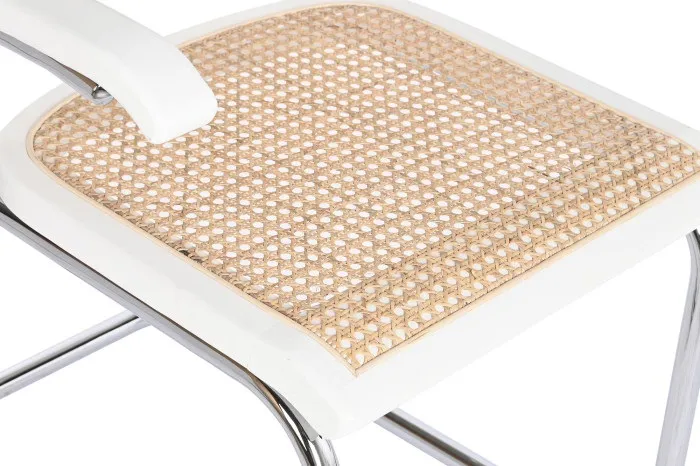 Set 4 Sillas en Metal y Madera de Olmo Blanca Albany, Retro (66x62x79 cm) - Imagen 4