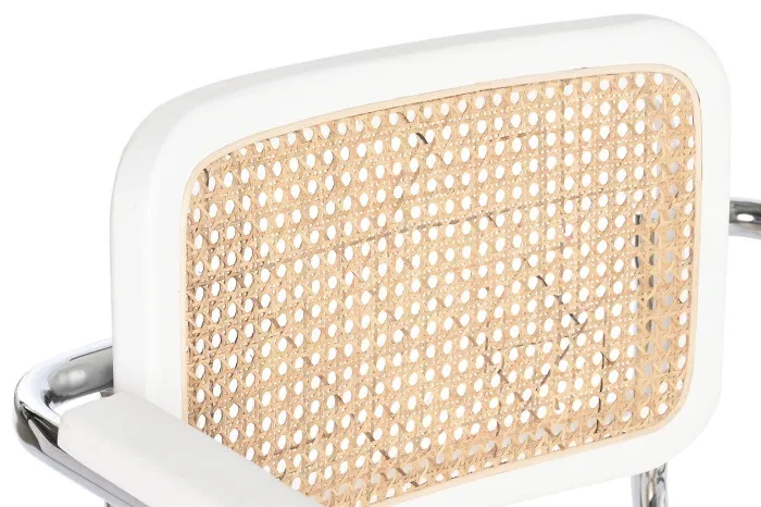 Set 4 Sillas en Metal y Madera de Olmo Blanca Albany, Retro (66x62x79 cm) - Imagen 5