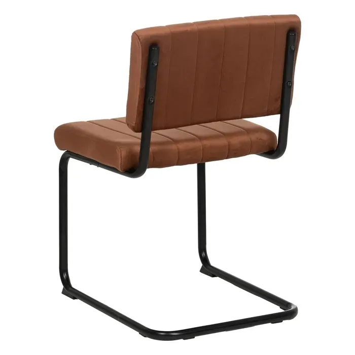 Set 4 Sillas en Terciopelo Marrón Tuscany, Retro (46x56x82 cm) - Imagen 3