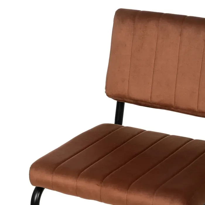 Set 4 Taburetes en Terciopelo Marrón Tuscany, Retro (44x50x115 cm) - Imagen 6