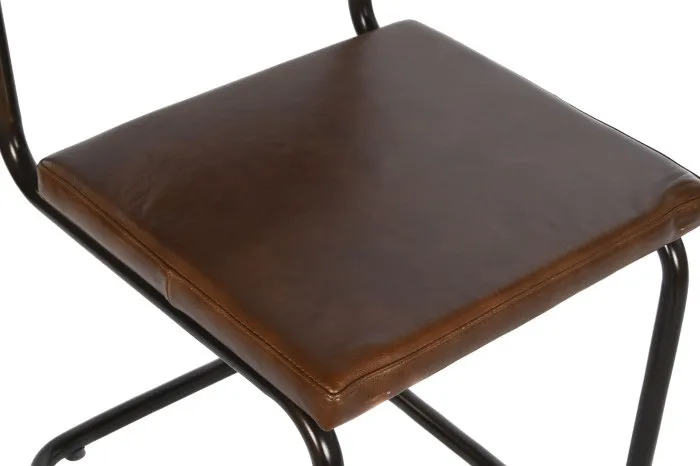 Set 2 Sillas Piel Marrón Trenzada Lisburn, Vintage (44x53x88 cm) - Imagen 4