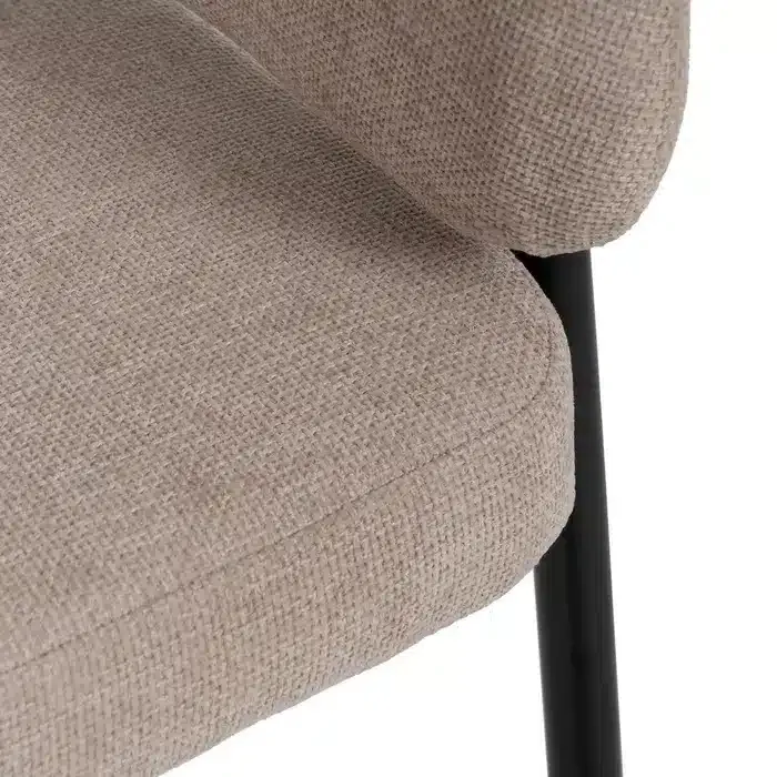 Set 2 Sillas Tapizadas en Tejido Beige Quebec (60x57x79 cm) - Imagen 5