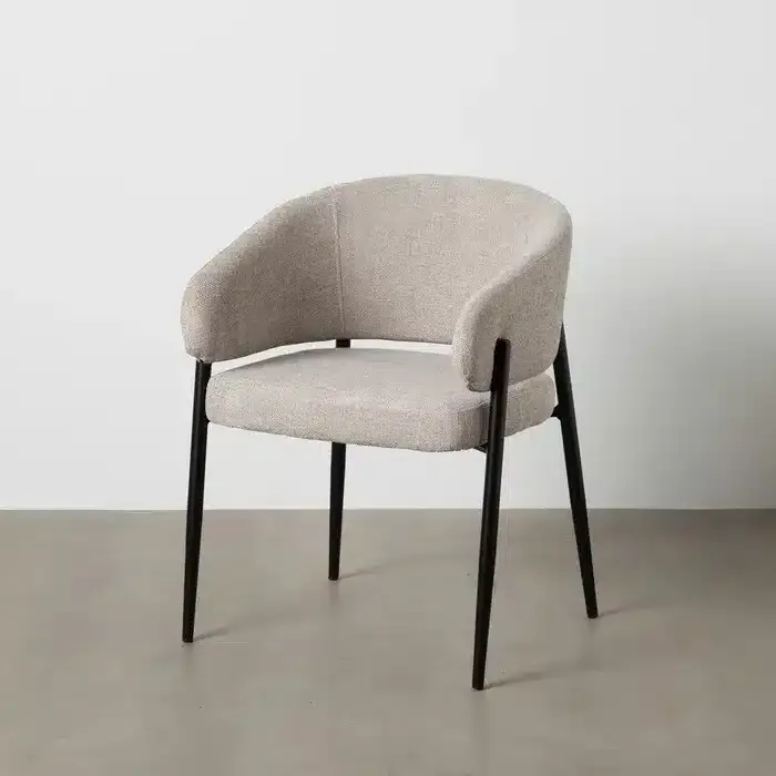 Set 2 Sillas Tapizadas en Tejido Gris Quebec (60x57x79 cm) - Imagen 2