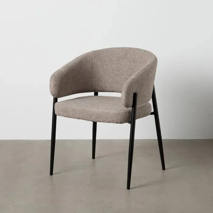 Set 2 Sillas Tapizadas en Tejido Taupe Quebec (60x57x79 cm) - Imagen 2