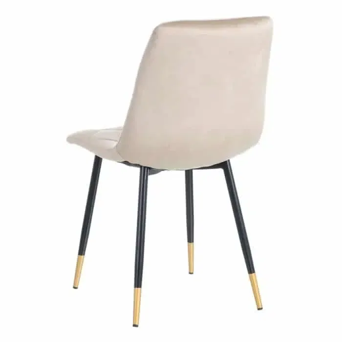 Silla Terciopelo Rombos Taupé-Metal Dallas, Industrial(45x50x86cm) - Imagen 3