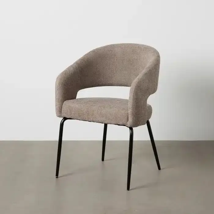 Set 2 Sillas Tapizadas en Tejido Taupe Vancuver (57x56x81cm) - Imagen 2