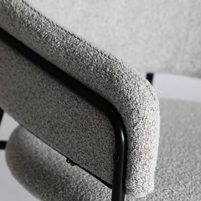 Set 2 Sillas Apoyabrazos Tapizado Gris Albany, Moderno (57x58x82 cm) - Imagen 4