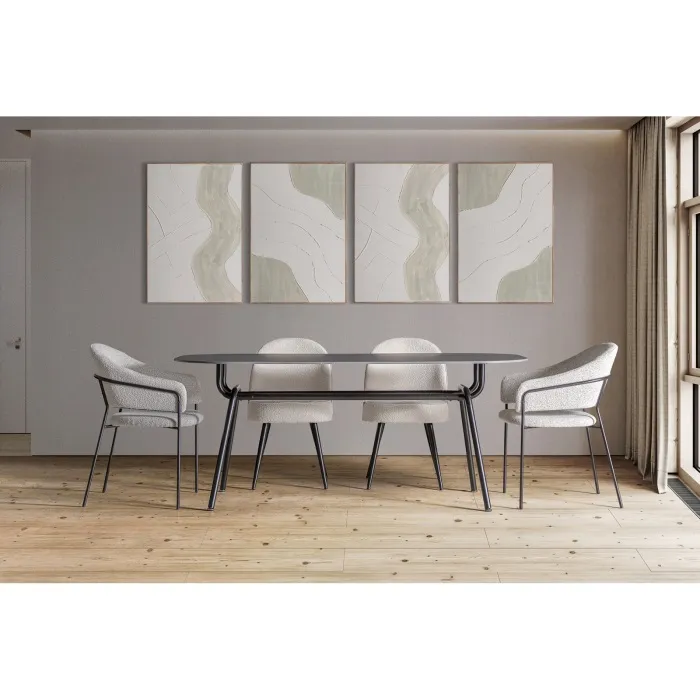 Set 2 Sillas Apoyabrazos Tapizado Gris Albany, Moderno (57x58x82 cm) - Imagen 6