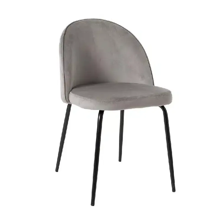 Set 4 Sillas Tapizadas en Terciopelo Gris Arizona, Industrial (50x54x77 cm)