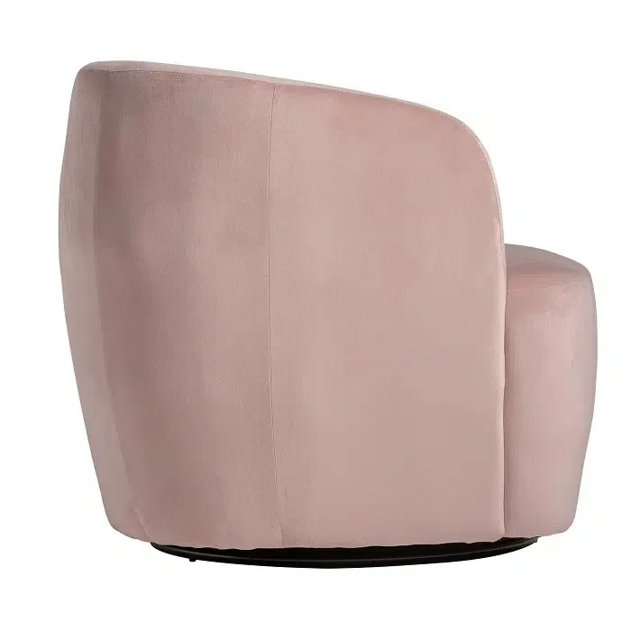 Sillón Terciopelo Rosa Giratorio Bloom, Moderno (80x83x74 cm) - Imagen 5