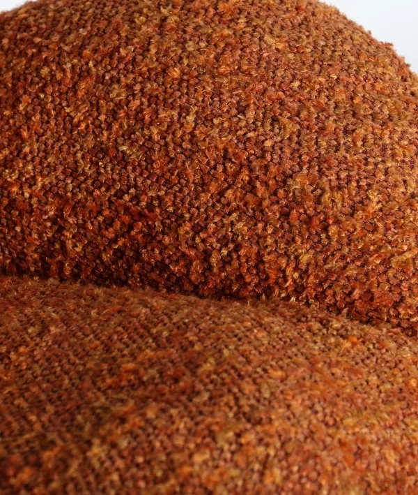 Sillón Giratorio Negro Tapizado Bouclé Naranja Mosa, Contemporáneo (100x97x95 cm) - Imagen 4