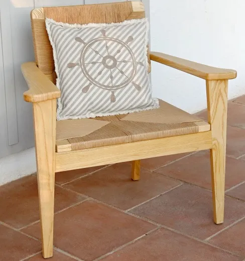 Set 2 Sillones Madera de Olmo y Fibras Naturales, Écija (83x62x84 cm) - Imagen 2