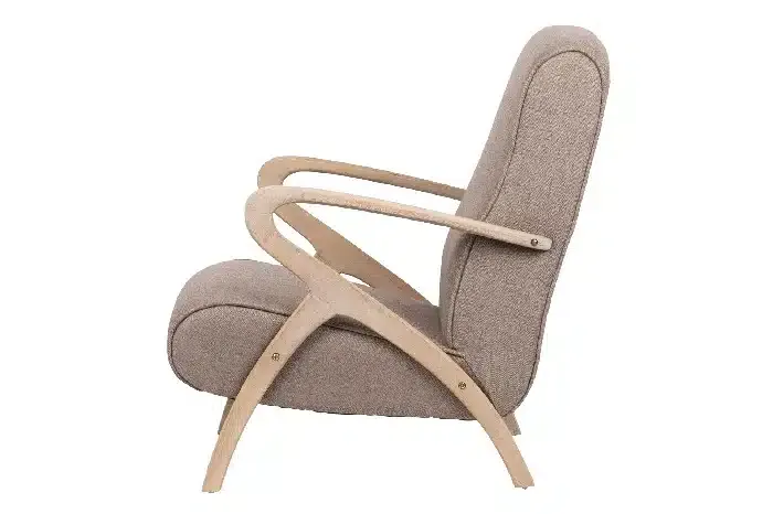 Sillón Madera Natural Tejido Jaspeado Marrón Acke, Nórdico ( 67x72x85 cm) - Imagen 3