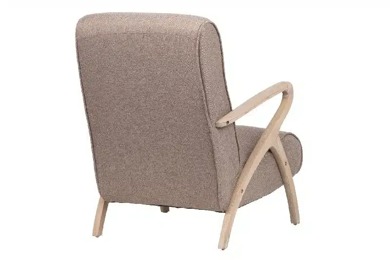 Sillón Madera Natural Tejido Jaspeado Marrón Acke, Nórdico ( 67x72x85 cm) - Imagen 4