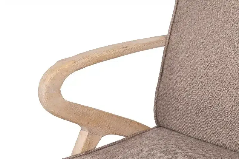 Sillón Madera Natural Tejido Jaspeado Marrón Acke, Nórdico ( 67x72x85 cm) - Imagen 5