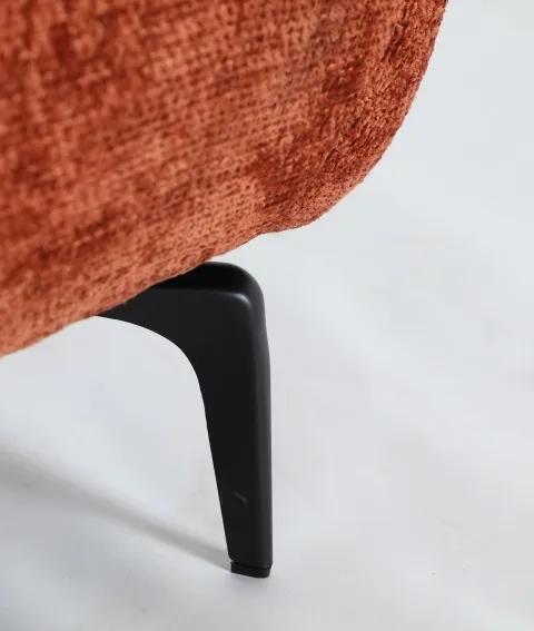 Sillón Orejero Chenilla Terracota Mosa, Contemporáneo (82x85x86 cm) - Imagen 6