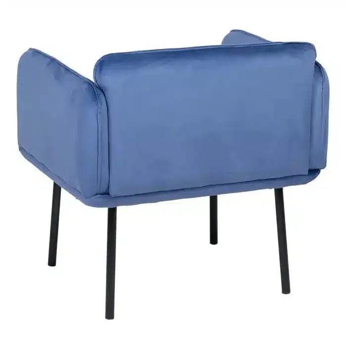 Sillón Manhattan Terciopelo Azul Moderno (76x64x77cm) - Imagen 3
