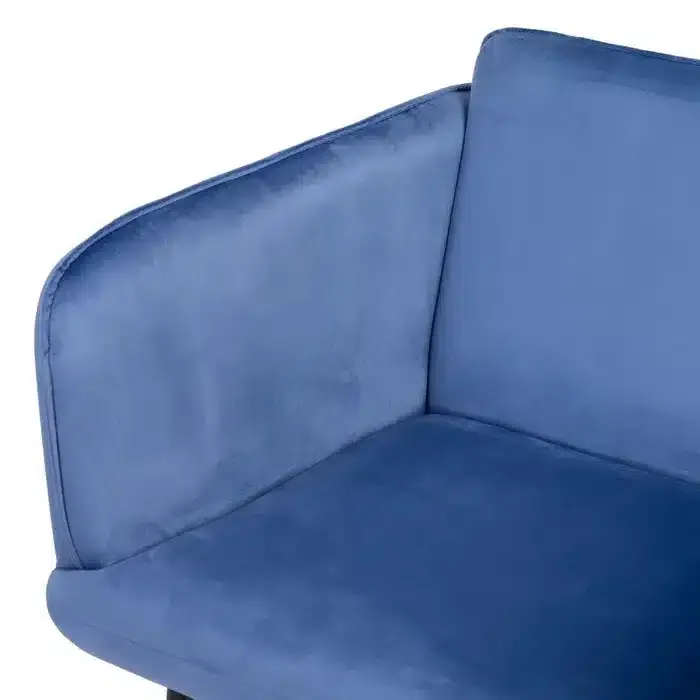 Sillón Manhattan Terciopelo Azul Moderno (76x64x77cm) - Imagen 4