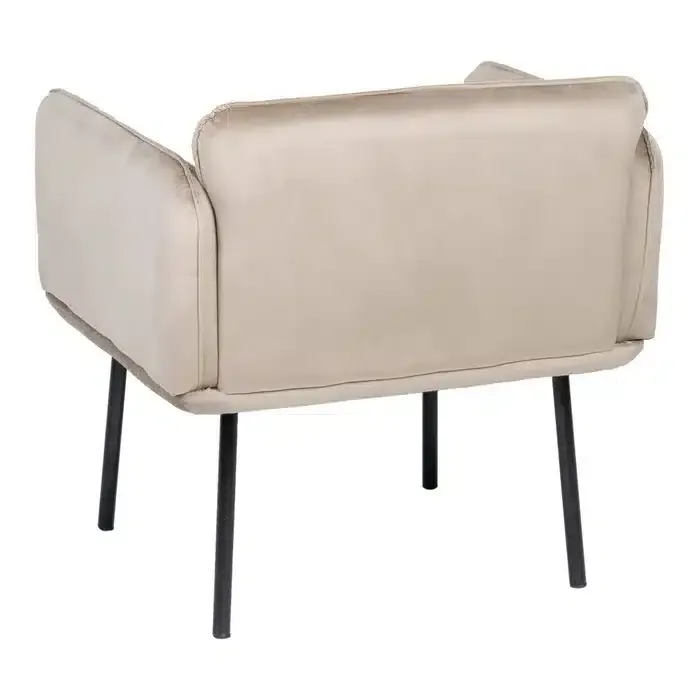 Sillón Manhattan Terciopelo Beige Moderno (76x64x77cm) - Imagen 3