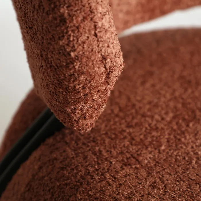 Sillón Redondo Algodón Rizo Terracota Bard, Contemporáneo (75x76x76 cm) - Imagen 4