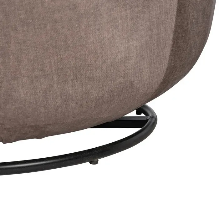 Sillón Redondo Giratorio Tejido Taupé, Contemporáneo (84x74x66 cm) - Imagen 7