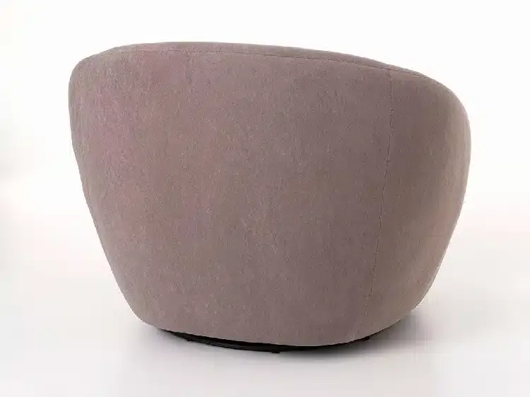 Sillón Redondo Giratorio Terciopelo Taupe, Contemporáneo (68x83x95 cm) - Imagen 3
