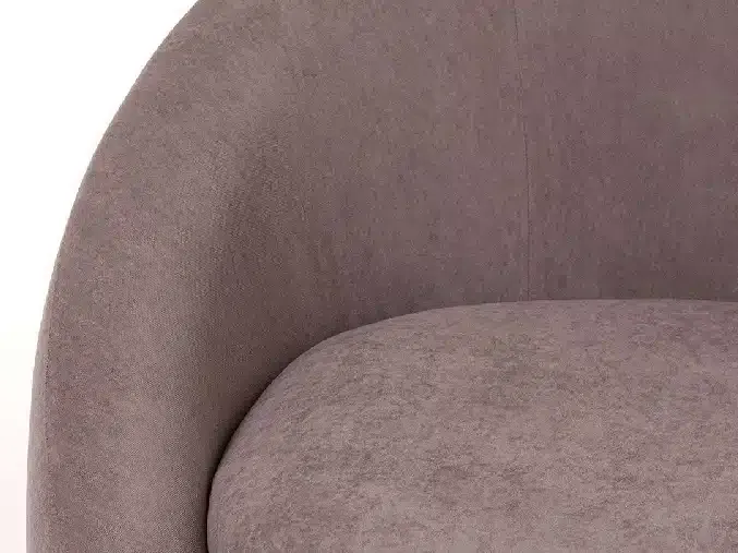 Sillón Redondo Giratorio Terciopelo Taupe, Contemporáneo (68x83x95 cm) - Imagen 4