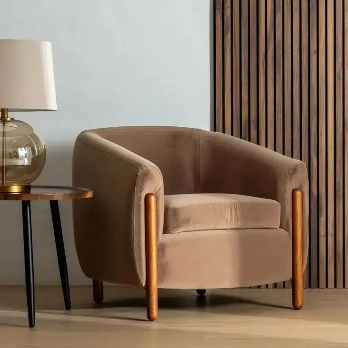 Sillón Tapizado Taupe Oslo, Nórdico (87x80x81cm) - Imagen 2