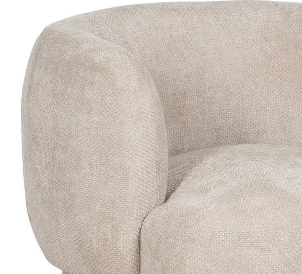 Sillón Redondo Chenilla Beige Bard, Contemporáneo (80x80x71 cm) - Imagen 3