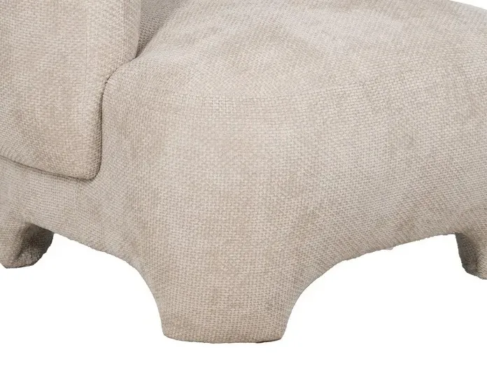 Sillón Redondo Chenilla Beige Bard, Contemporáneo (80x80x71 cm) - Imagen 4