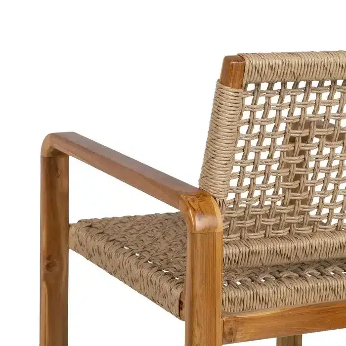 Sillón Teca y Fibras Naturales Neo, Contemporáneo (65x68x83cm) - Imagen 5