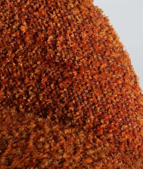 Sillón Tapizado Bouclé Naranja Mosa, Contemporáneo (77x88x86 cm) - Imagen 4