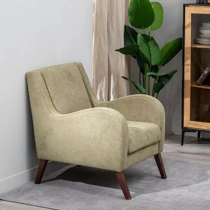 Sillón Tapizado Verde Oslo, Nórdico (70x82x88cm)