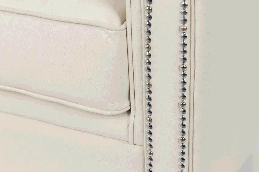 Sofá Dos Plazas Chéster Lino Blanco Fígaro, Clásico (130x80x70 cm) - Imagen 6