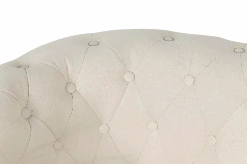 Sofá Dos Plazas Chéster Lino Blanco Fígaro, Clásico (130x80x70 cm) - Imagen 5