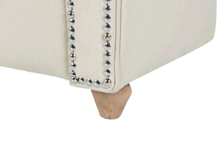 Sofá Dos Plazas Chéster Lino Blanco Fígaro, Clásico (130x80x70 cm) - Imagen 4