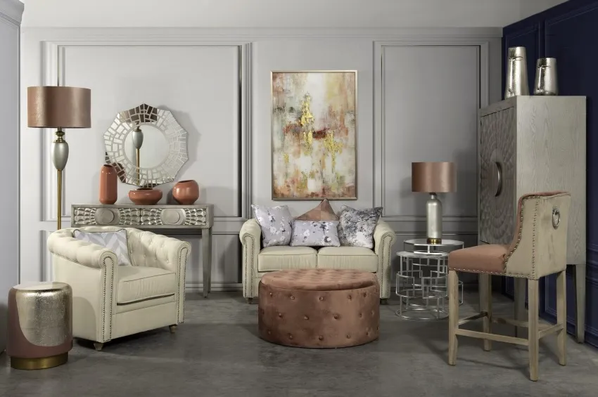 Sofá Dos Plazas Chéster Lino Blanco Fígaro, Clásico (130x80x70 cm) - Imagen 2