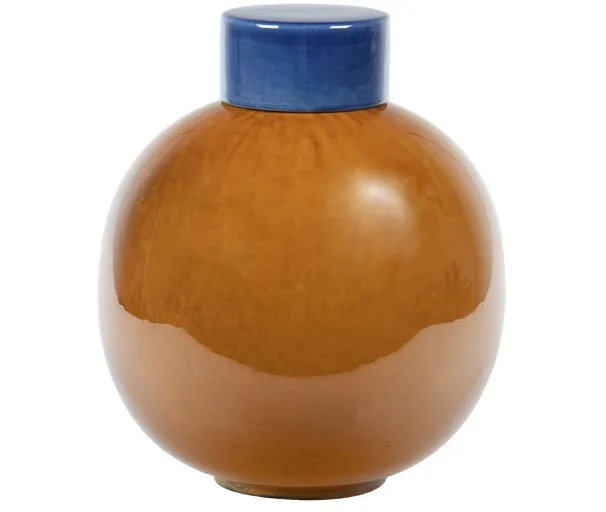 Tibor Cerámica Lacada Naranja-Azul (24dx27 cm) - Imagen 2