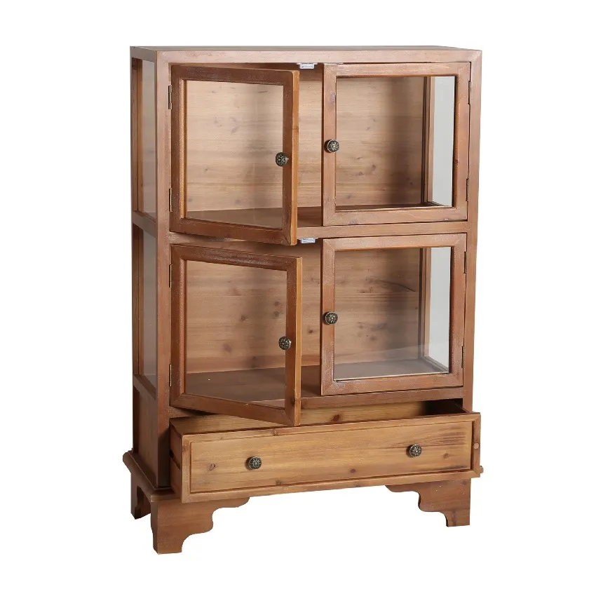 Vitrina Abeto Natural y Cristal Constance, Provenzal(76x35x108 cm) - Imagen 6